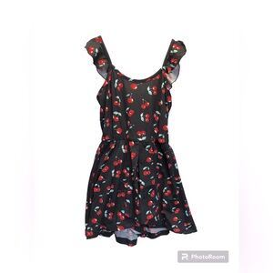 Derek Heart cherry print ruffle dress, size S (7-8)